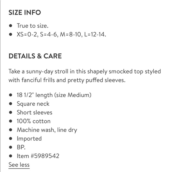 NWT Puff Sleeve Smocked Crop Top - Picture 4 of 4